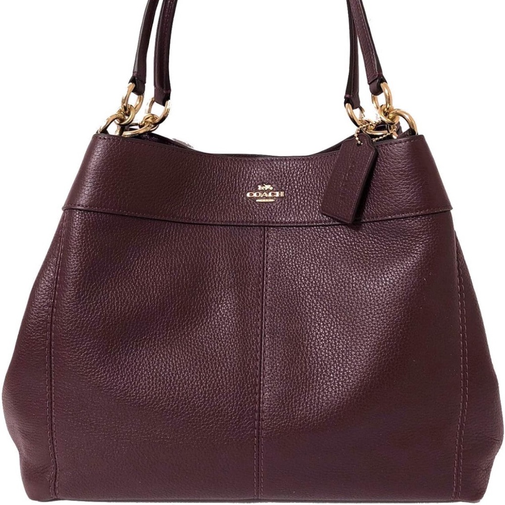 Coach F57545 Lexy Pebble leather shoulder bag and black leather wallet set